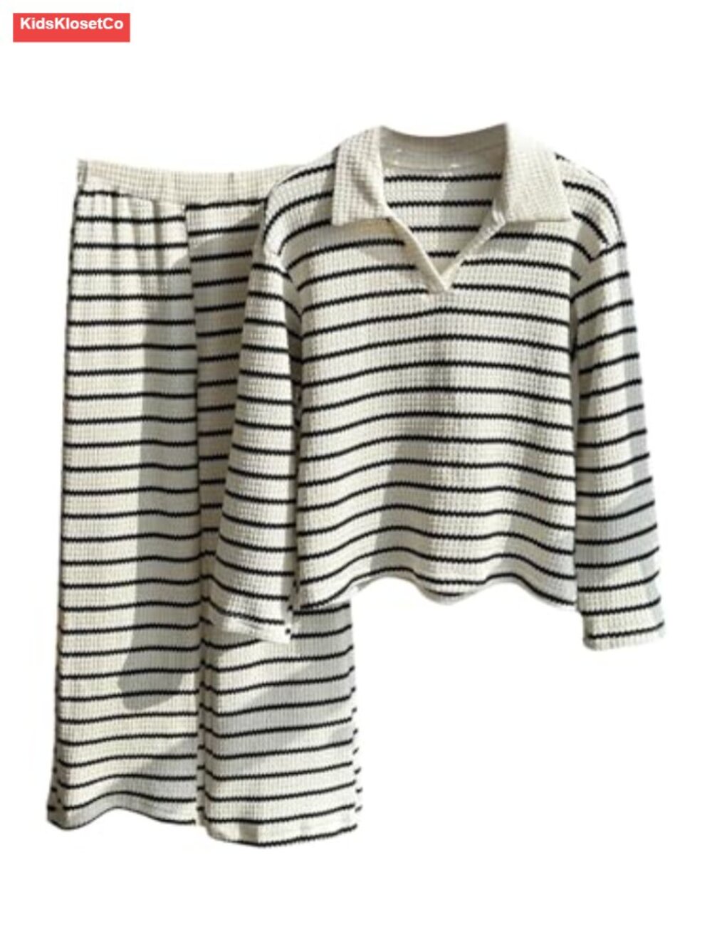 Girls 2 Piece Striped Knit Long Sleeve Top and Pants Set Tween Fall Outfit